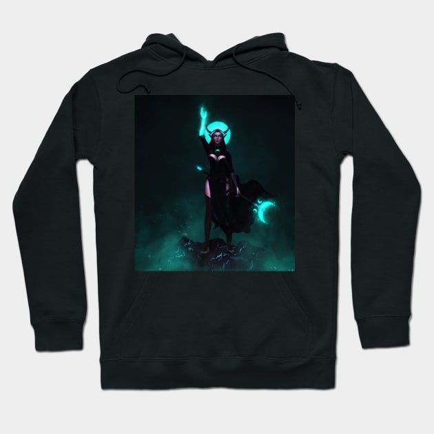 Necromancer Witch Elf Girl Hoodie by Purplehate